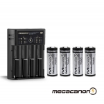 메가캐논 Q4 1개 + 26650 7000mAh 4개 세트상품 MEGACANON 7000 대용량 KC