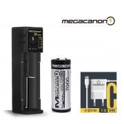 메가캐논 M1-PLUS 1개 + 26650 7000mAh 1개 세트상품 MEGACANON 7000 대용량 KC